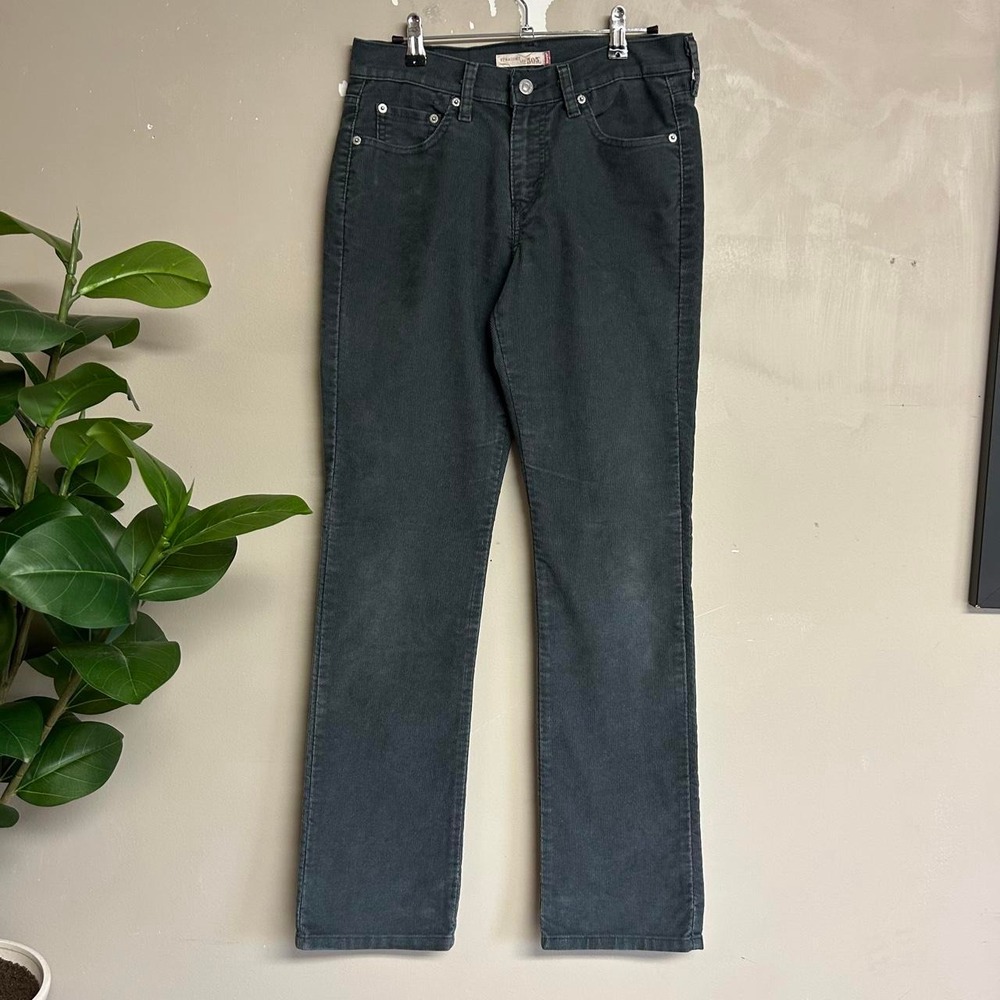 Levis 505 Grey Corduroy Straight Leg Pants Womens 4M Vintage 2000s